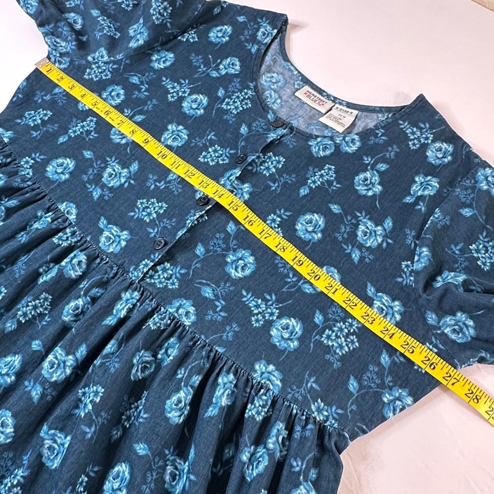 Vintage Cottagecore Prairie Midi Dress 22W Floral Pinwale Corduroy 100% Cotton - Picture 2 of 8